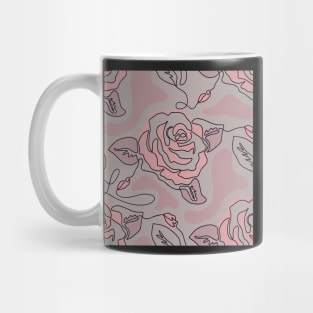 Mauve Rose Line Art Mug